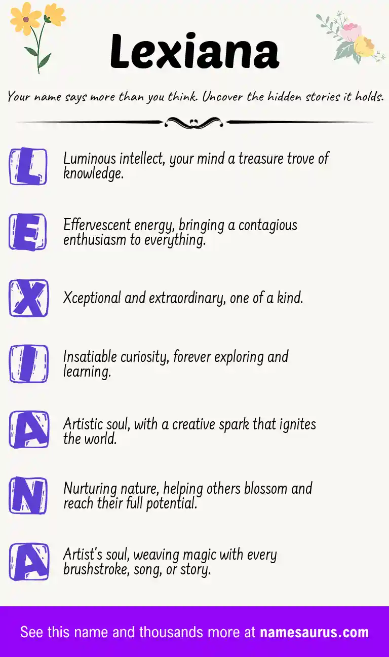 Acrostic poem about Lexiana.