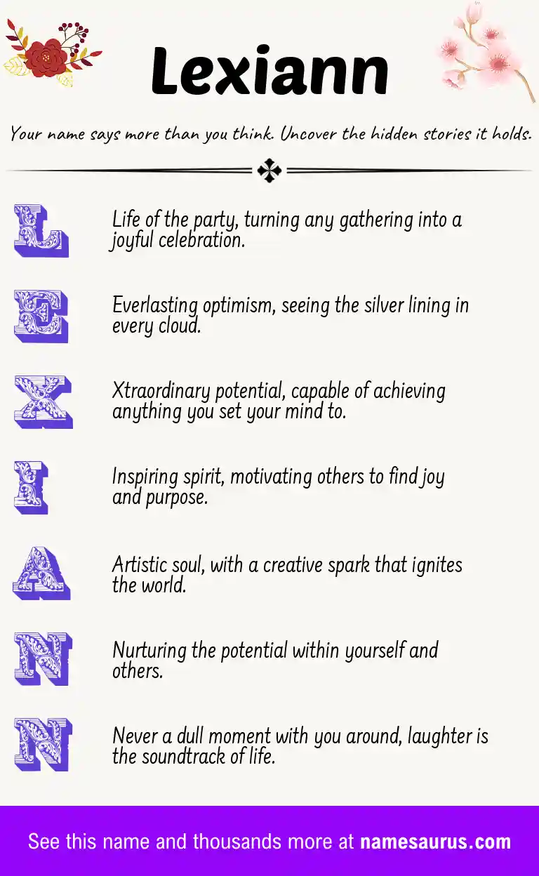 Acrostic poem about Lexiann.