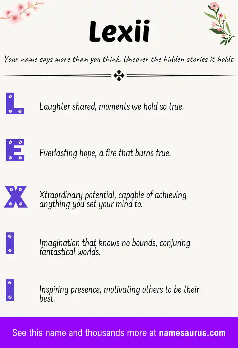 Acrostic poem about Lexii.