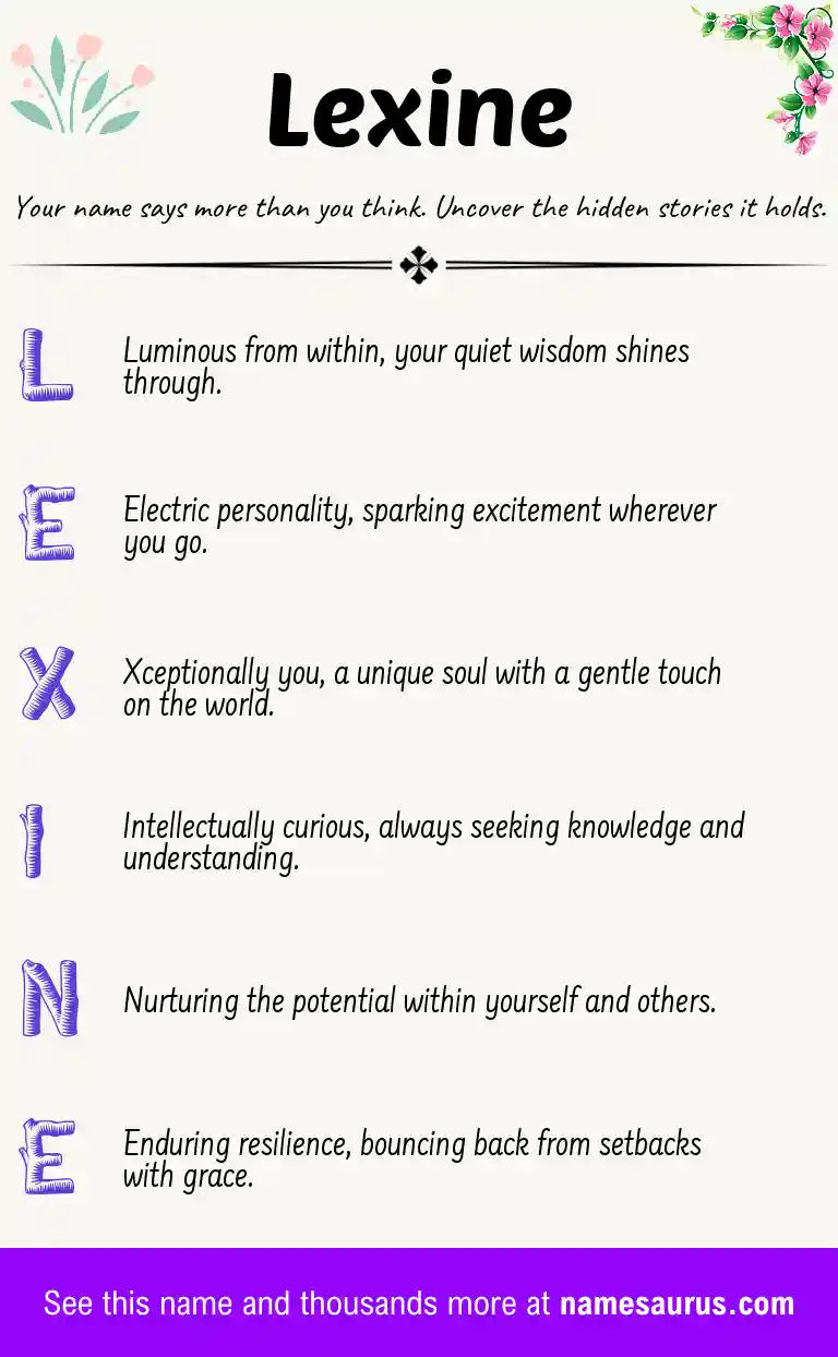 Acrostic poem about Lexine.