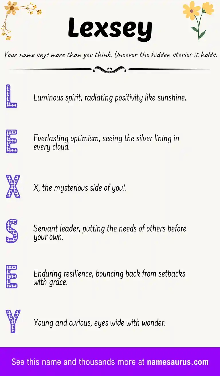 Acrostic poem about Lexsey.