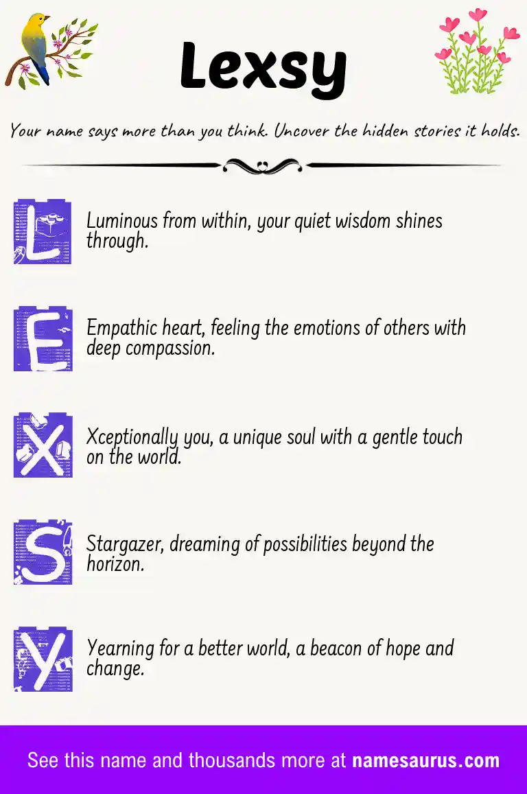 Acrostic poem about Lexsy.