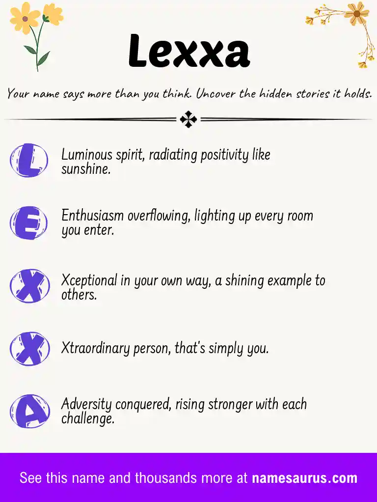 Acrostic poem about Lexxa.