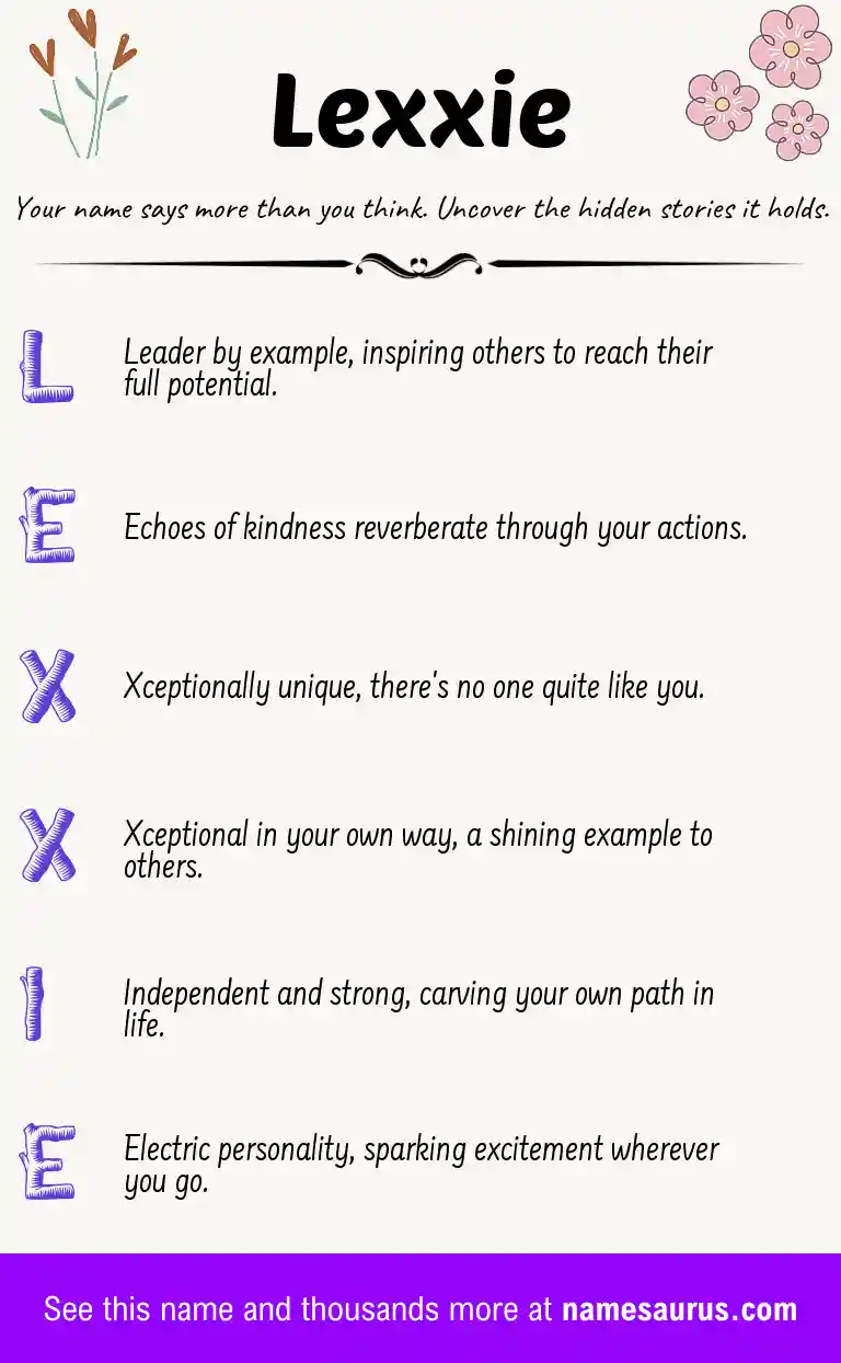 Acrostic poem about Lexxie.