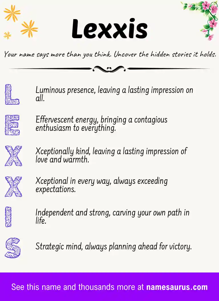 Acrostic poem about Lexxis.