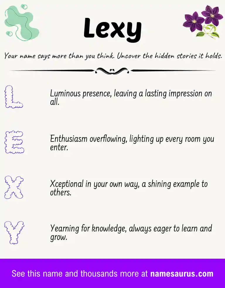Acrostic poem about Lexy.