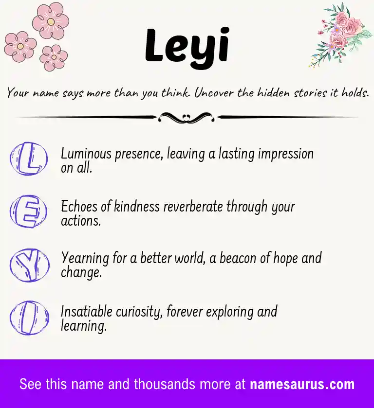 Acrostic poem about Leyi.