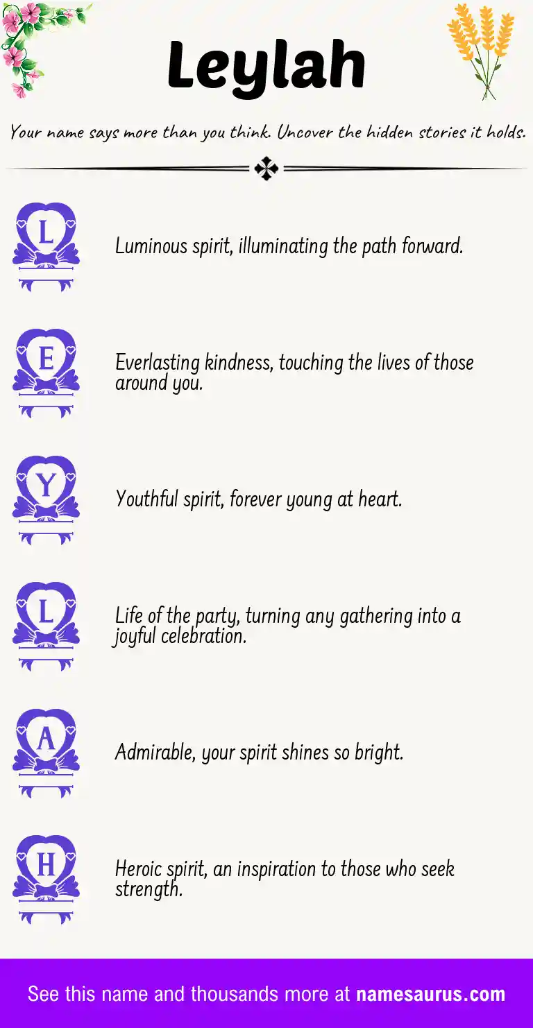 Acrostic poem about Leylah.