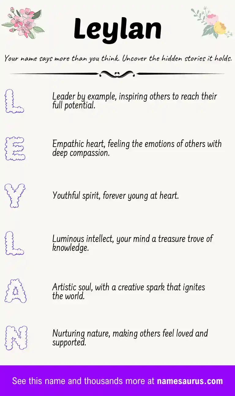 Acrostic poem about Leylan.
