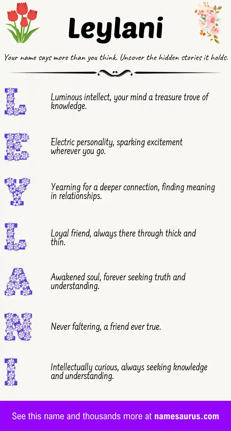 Acrostic poem about Leylani.