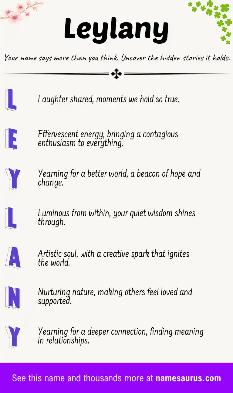 Acrostic poem about Leylany.