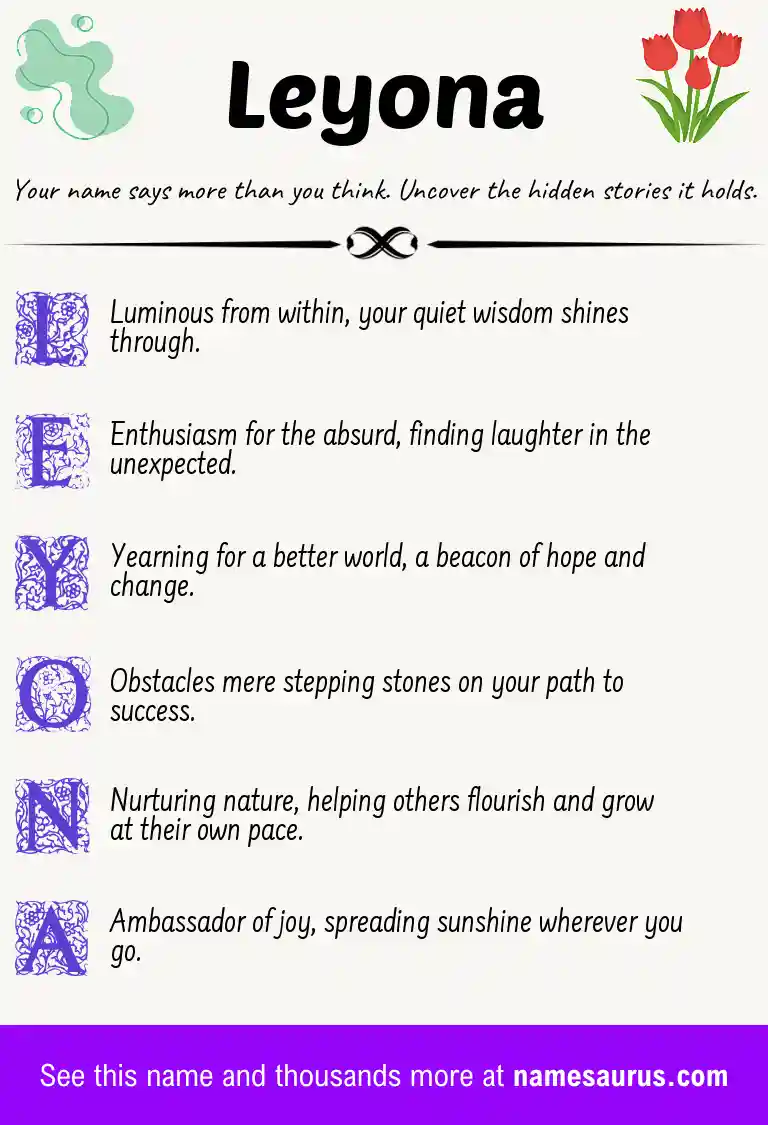 Acrostic poem about Leyona.