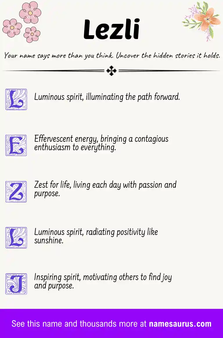 Acrostic poem about Lezli.