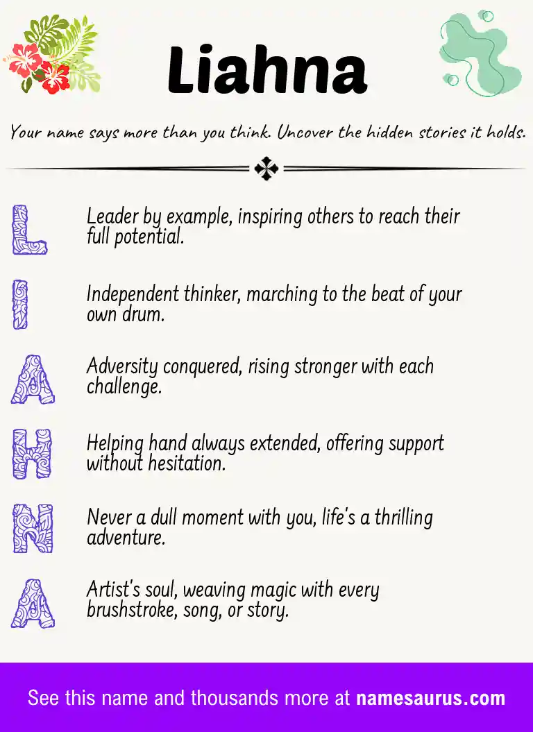 Acrostic poem about Liahna.