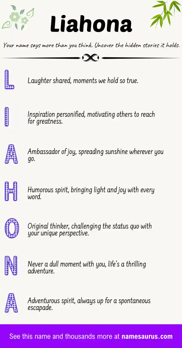 Acrostic poem about Liahona.