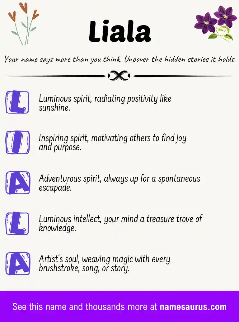 Acrostic poem about Liala.