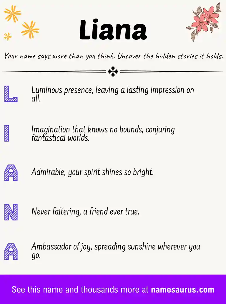 Acrostic poem about Liana.