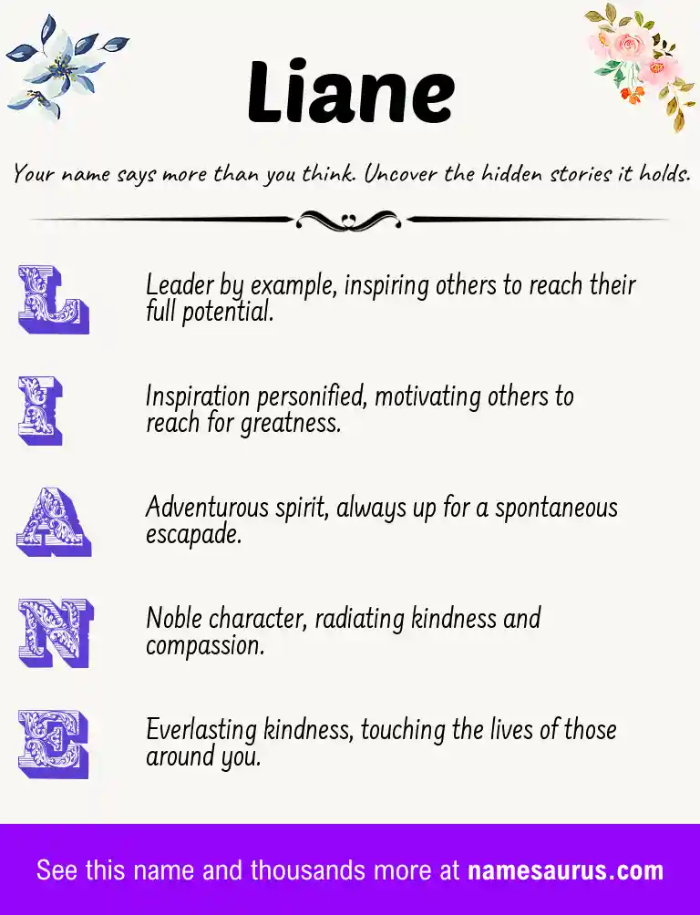 Acrostic poem about Liane.