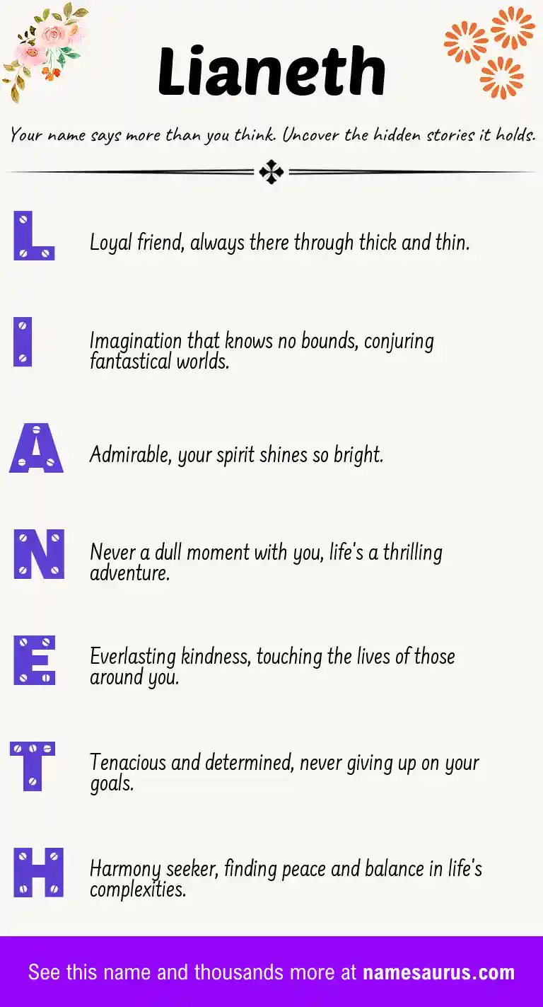 Acrostic poem about Lianeth.