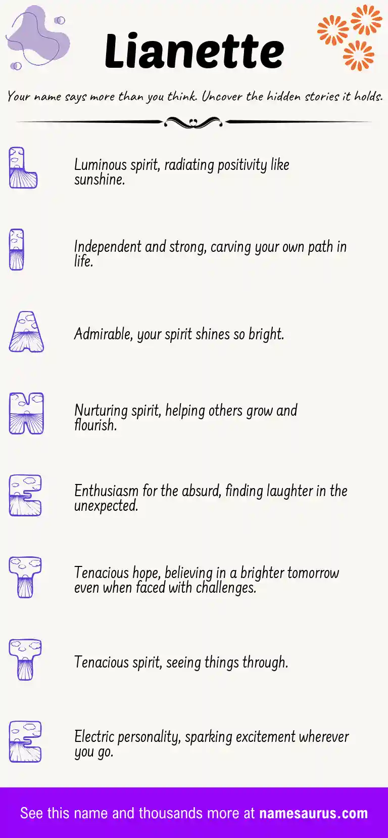 Acrostic poem about Lianette.