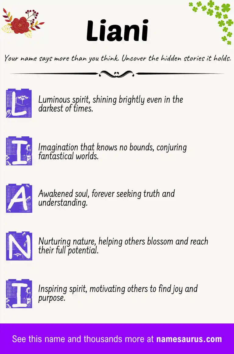 Acrostic poem about Liani.