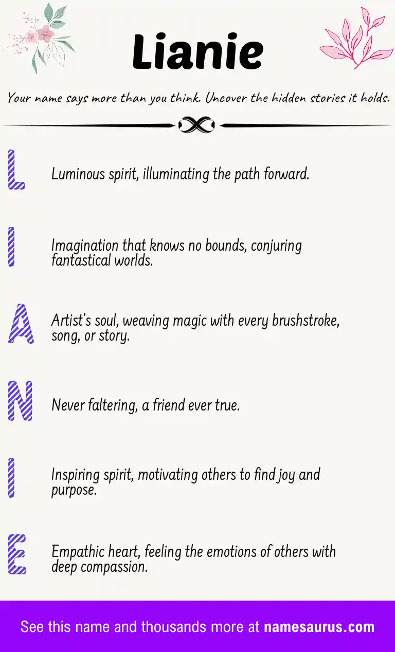 Acrostic poem about Lianie.