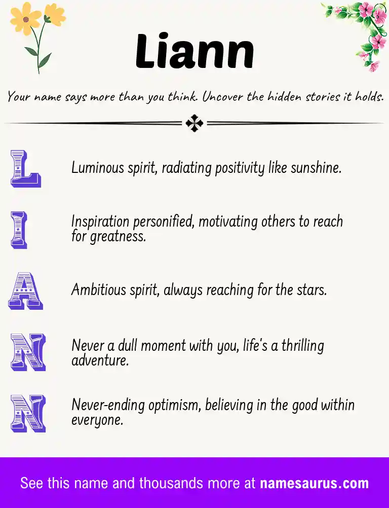 Acrostic poem about Liann.