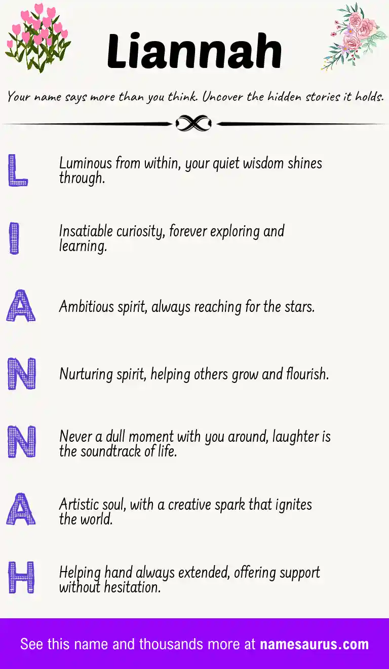 Acrostic poem about Liannah.