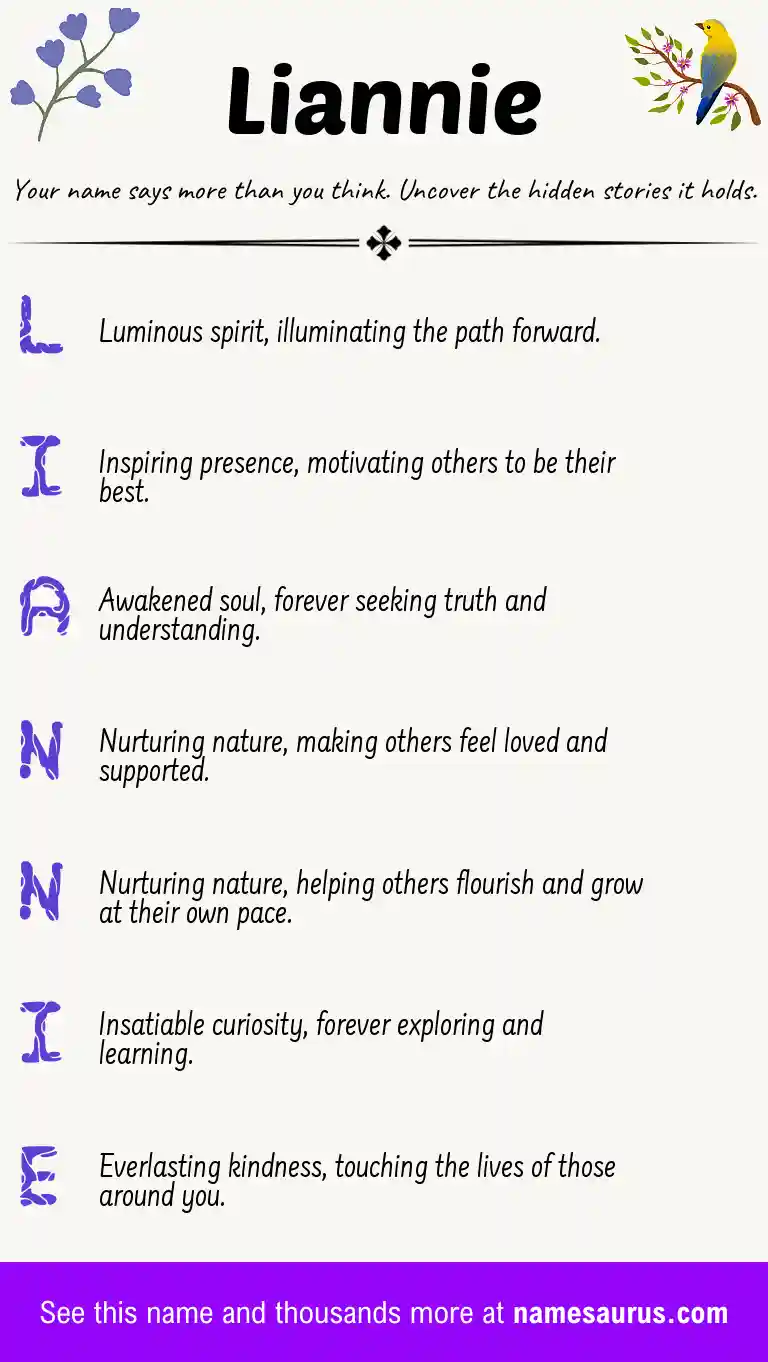 Acrostic poem about Liannie.