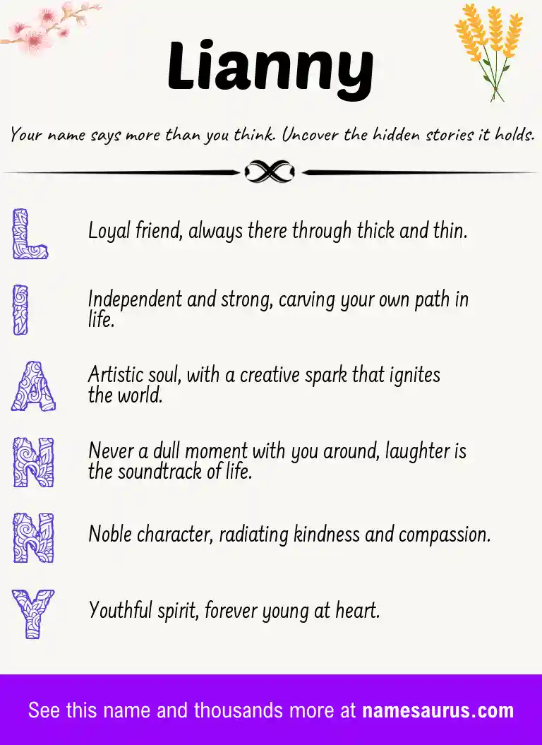 Acrostic poem about Lianny.