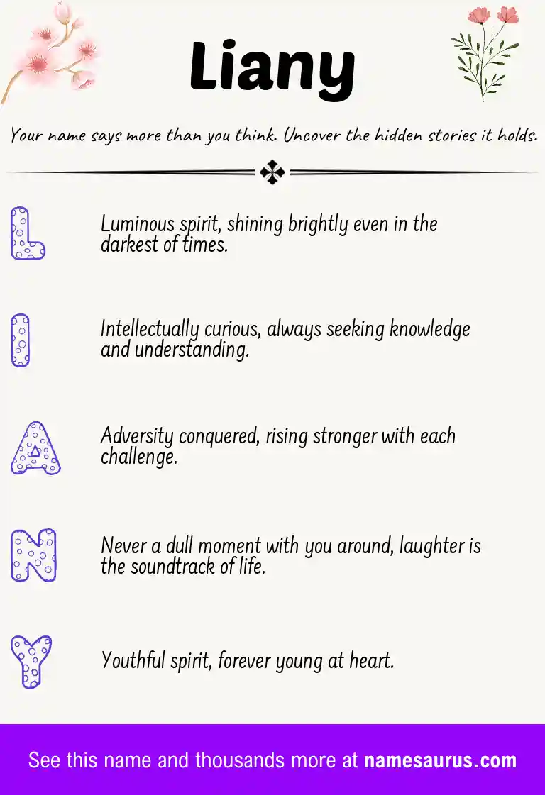 Acrostic poem about Liany.