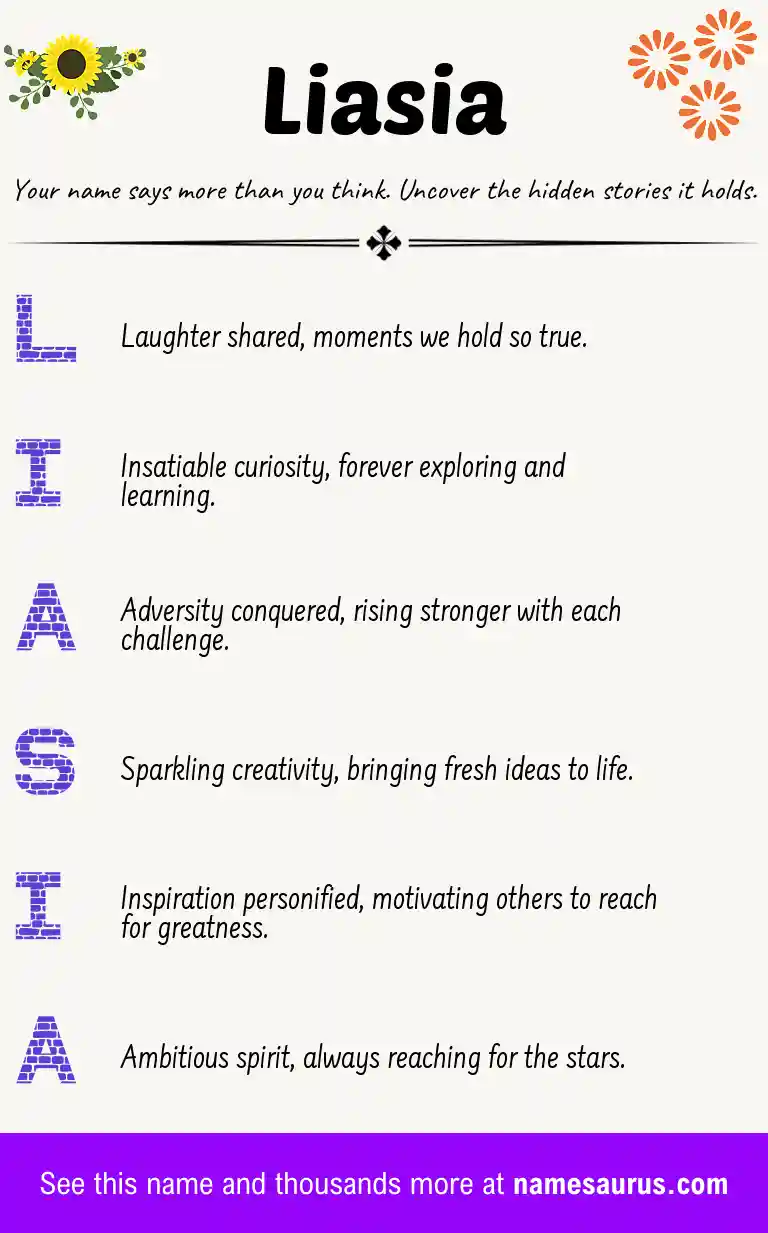 Acrostic poem about Liasia.