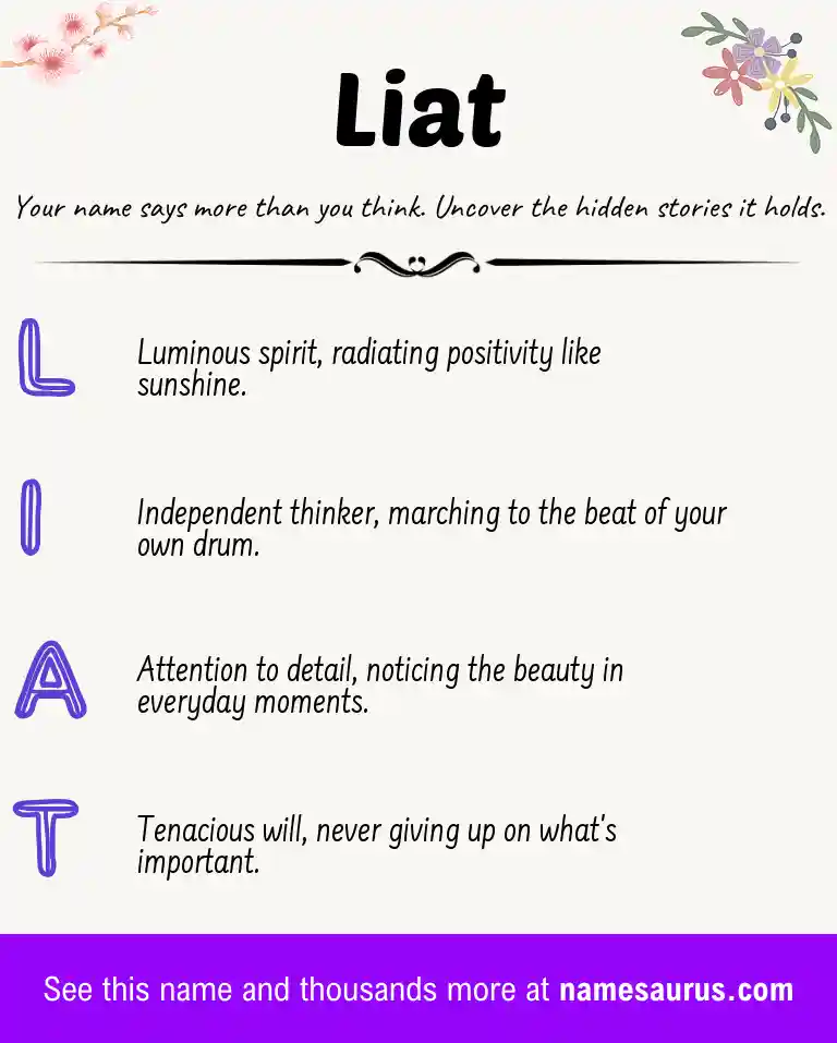 Acrostic poem about Liat.