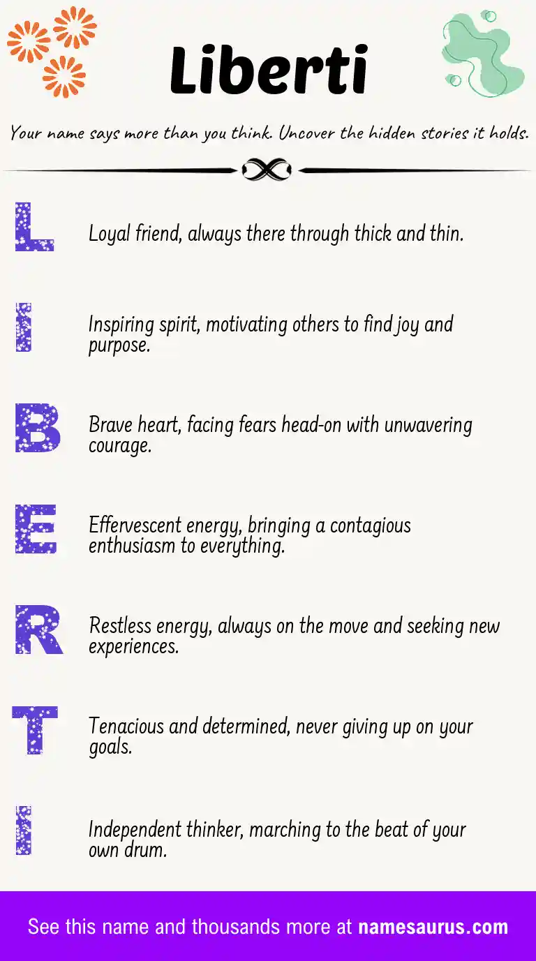 Acrostic poem about Liberti.