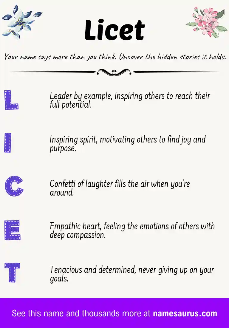 Acrostic poem about Licet.