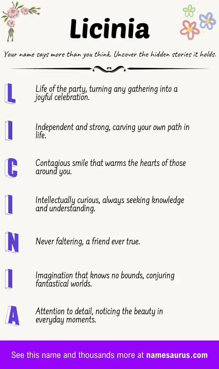 Acrostic poem about Licinia.