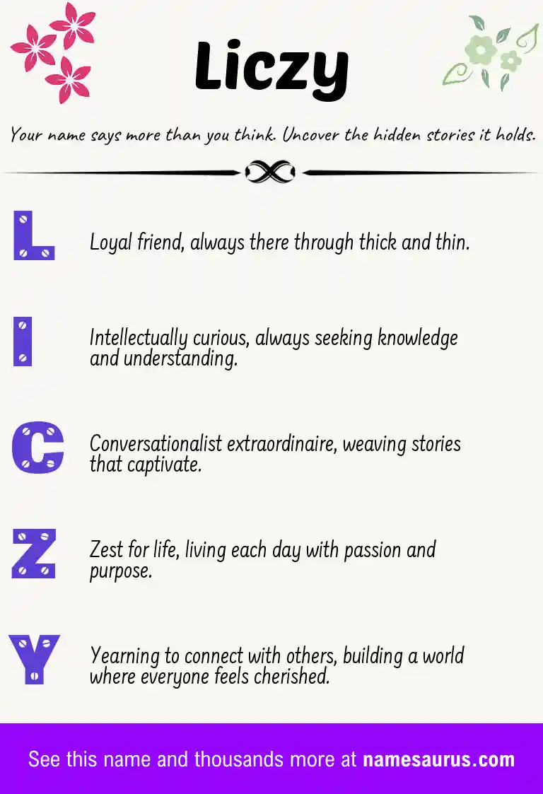Acrostic poem about Liczy.