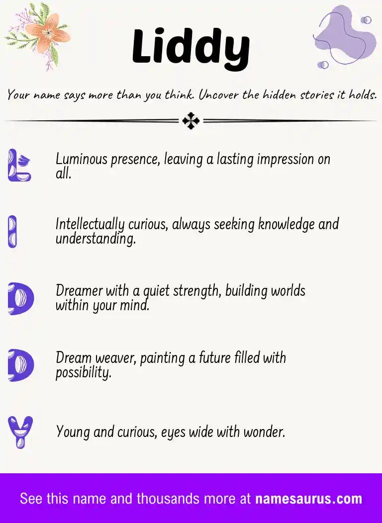 Acrostic poem about Liddy.