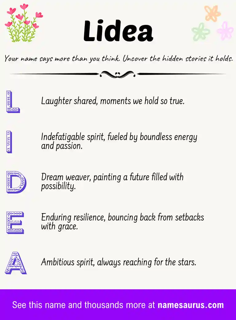 Acrostic poem about Lidea.