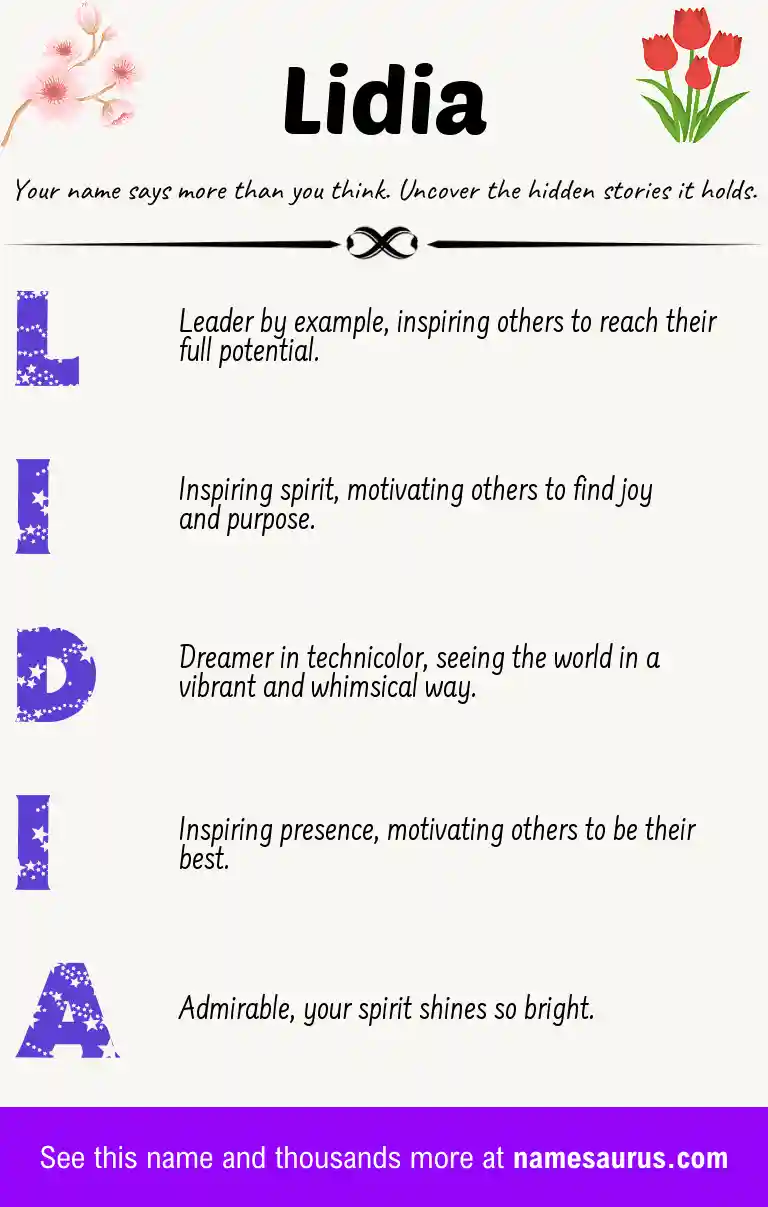 Acrostic poem about Lidia.