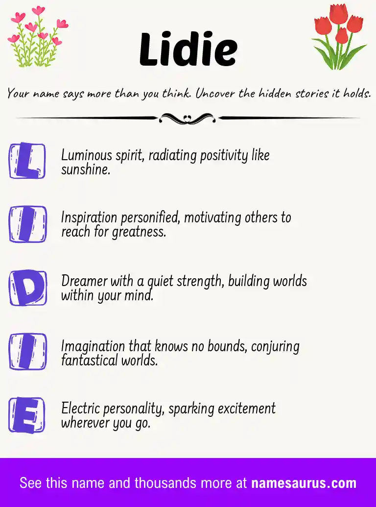 Acrostic poem about Lidie.