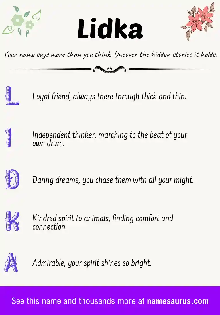 Acrostic poem about Lidka.