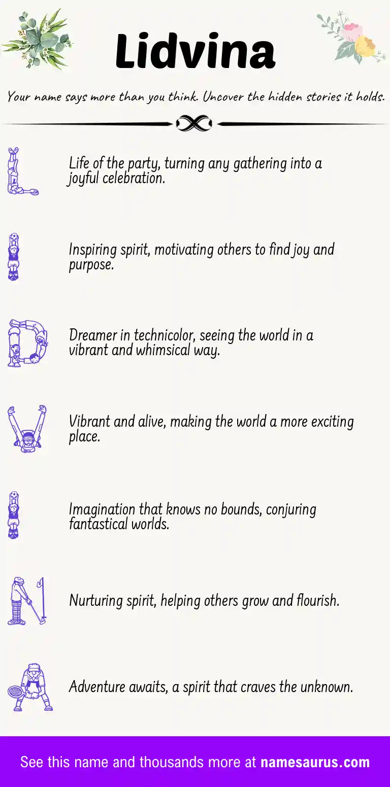 Acrostic poem about Lidvina.