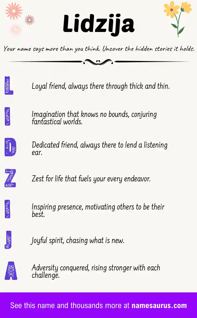 Acrostic poem about Lidzija.