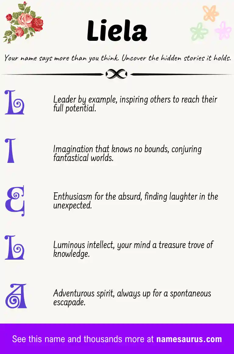 Acrostic poem about Liela.