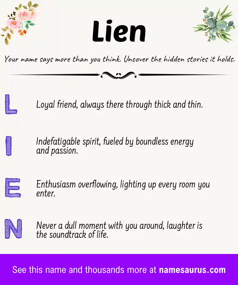 Acrostic poem about Lien.