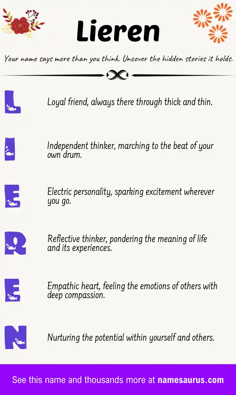Acrostic poem about Lieren.