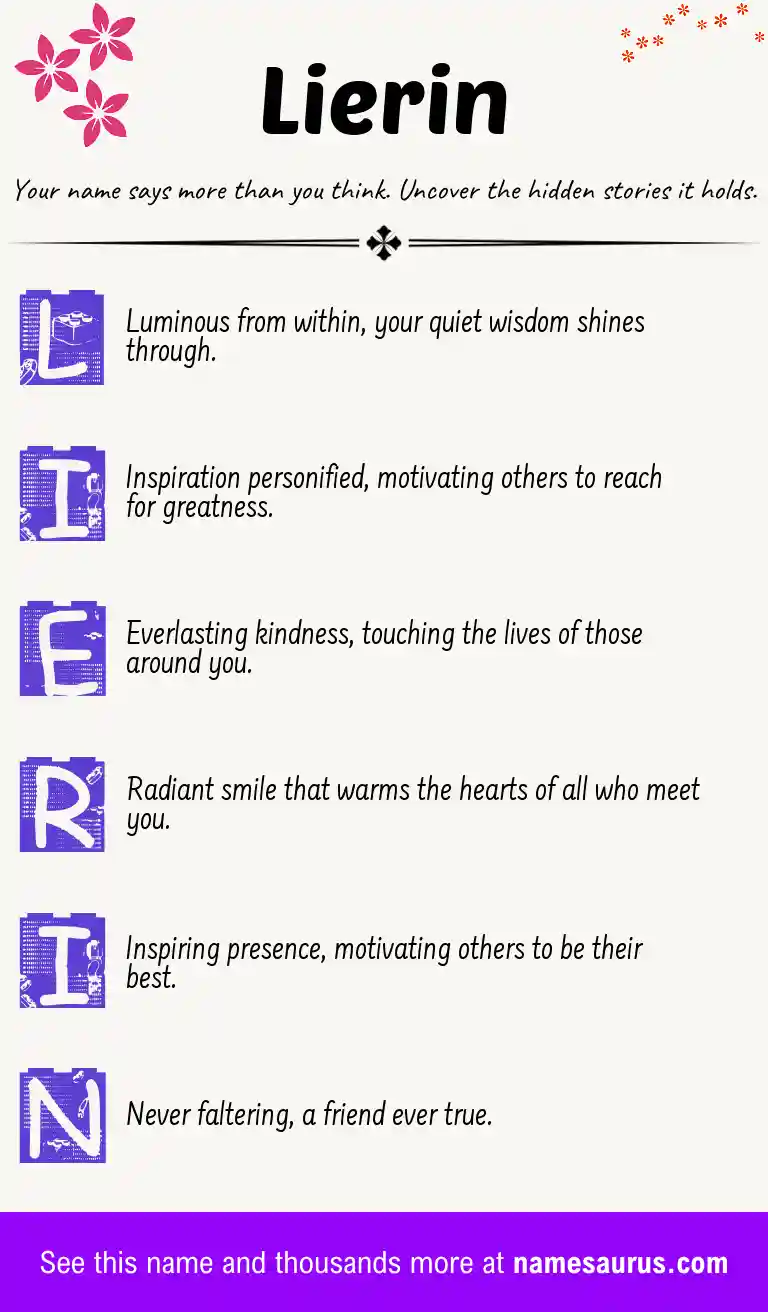 Acrostic poem about Lierin.