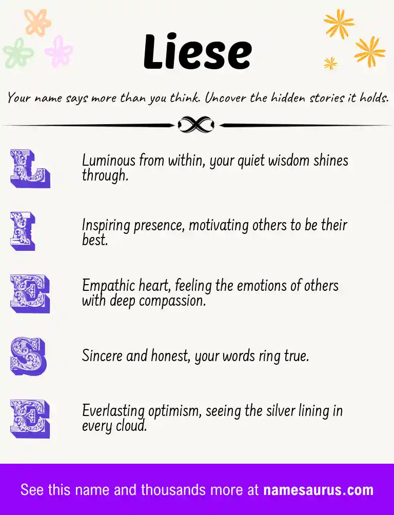 Acrostic poem about Liese.