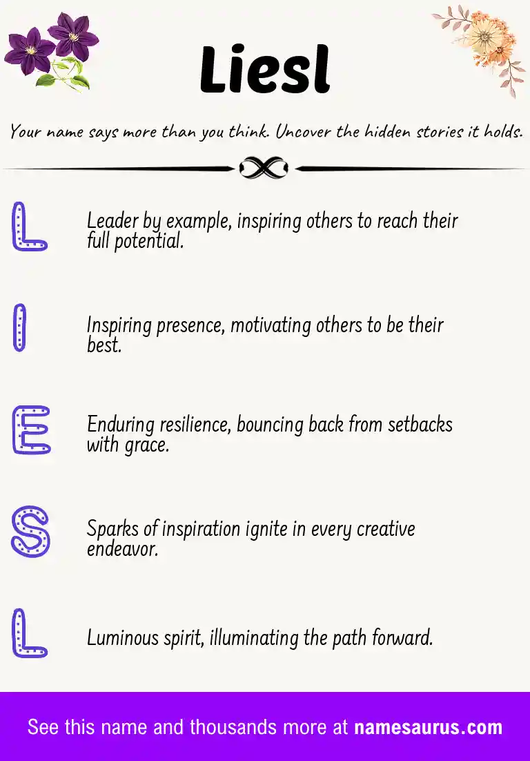 Acrostic poem about Liesl.